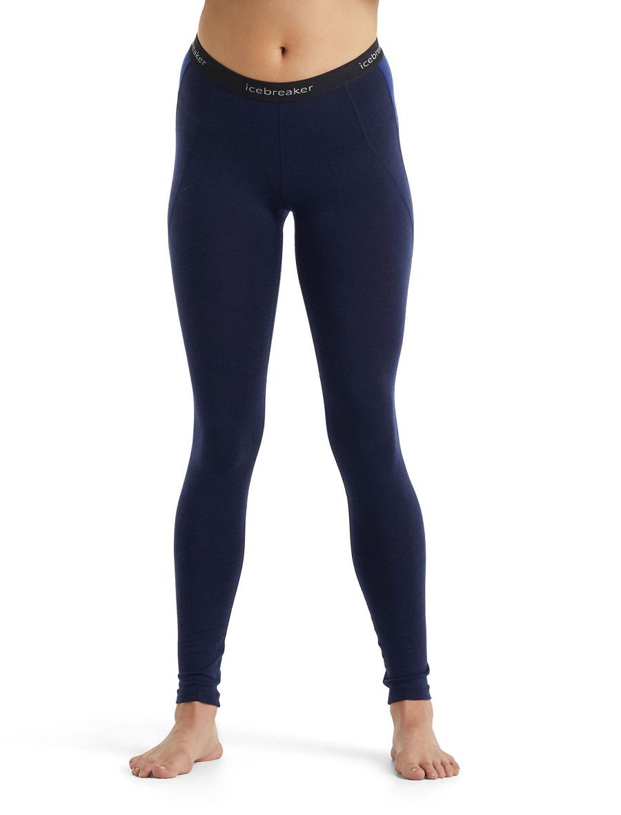 Icebreaker BodyfitZone™ Merino 260 Zone Thermal Leggings Naisten Base Layers Laivastonsininen Kuninkaallinen Sininen Laivastonsininen | FI 1907YXFU